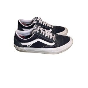Vans Sneakers Suede Navy Blue White Lace Up Men's Size 9.5 Skate Shoes